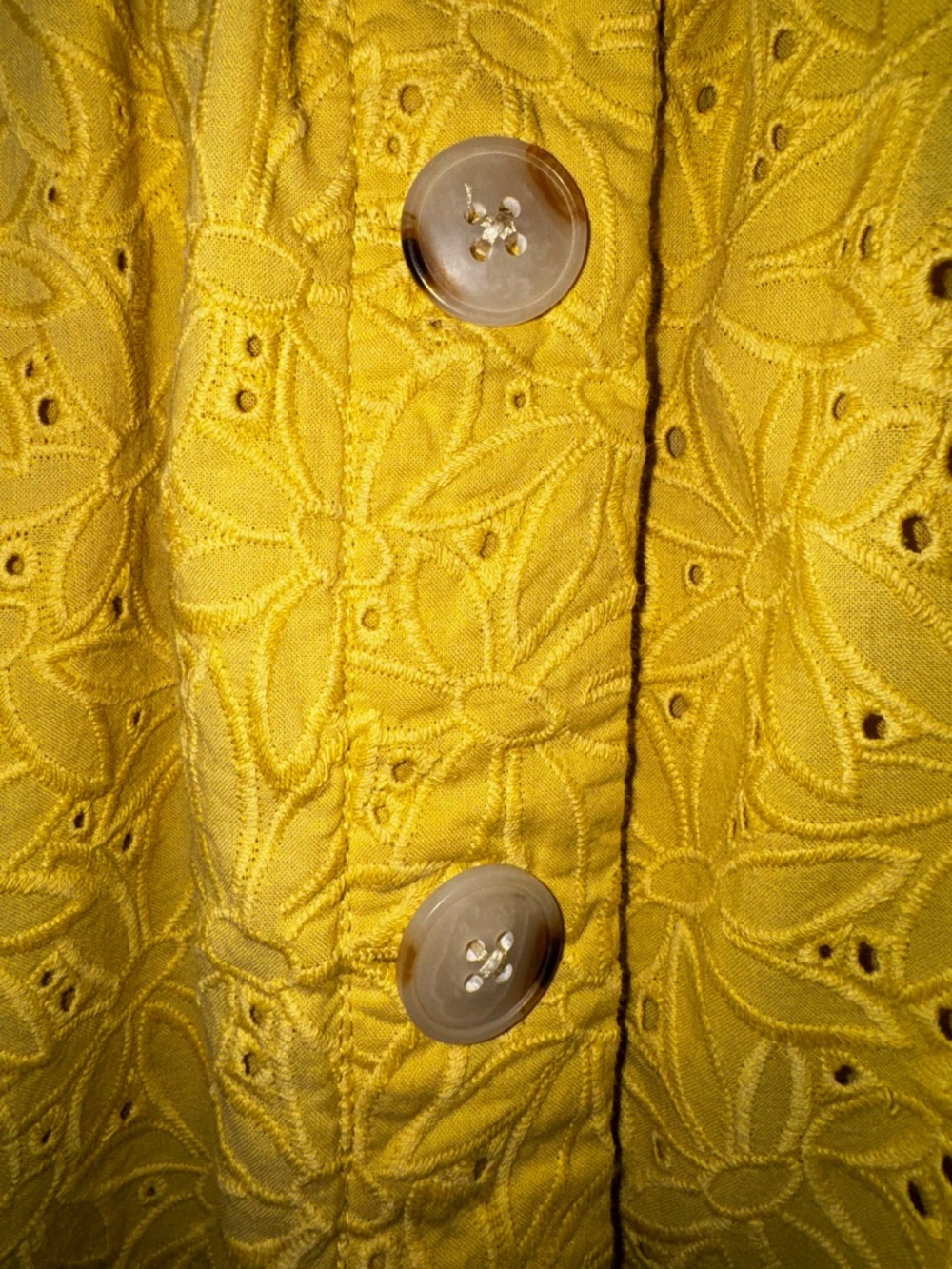Madewell Yellow Eyelet Side Button Midi Skirt in Dream-On Daisy - Picture 7 of 12